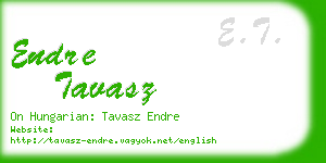 endre tavasz business card